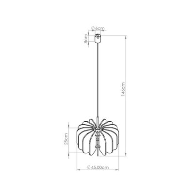 Luminosa Mula 45cm Pendant Ceiling Light Yellow, Black 1x E27