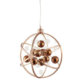 Luminosa Muni Spherical Ceiling Pendant Light with Copper Balls