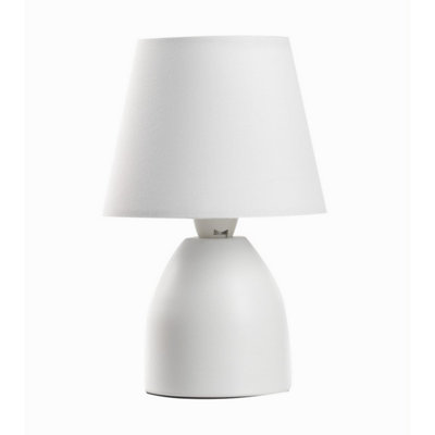 Luminosa Nano Table Lamp With Round Tapered Shade, White | DIY at B&Q