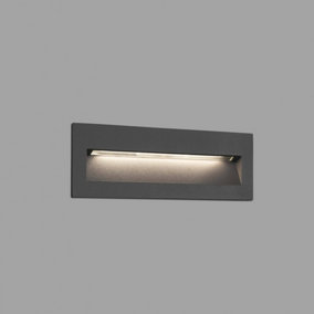 Luminosa Nat LED Outdoor Recessed Wall Light Dark Grey IP65