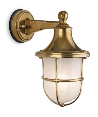 Luminosa Nautic Outdoor Brass Wall Lantern Brass IP64, E27