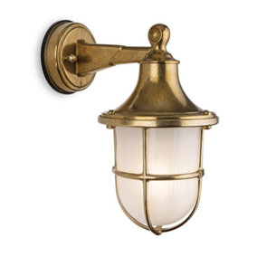 Luminosa Nautic Outdoor Brass Wall Lantern Brass IP64, E27
