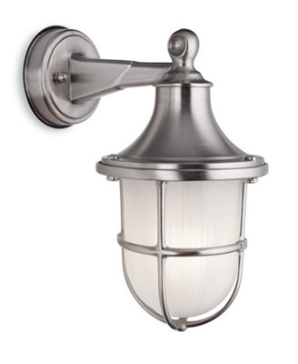 Luminosa Nautic Outdoor Brass Wall Lantern Nickel Finish IP64, E27