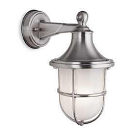 Luminosa Nautic Outdoor Brass Wall Lantern Nickel Finish IP64, E27