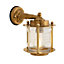 Luminosa Nautic Wall Light Brass with Clear Glass IP23