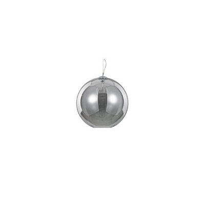 Luminosa Nemo 1 Light Large Dome Ceiling Pendant Grey, Smokey, E27