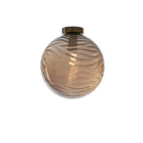 Luminosa Nereide Globe Flush Ceiling Light, Champagne, E27