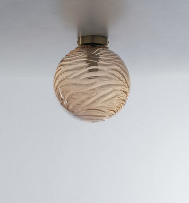 Luminosa Nereide Globe Flush Ceiling Light, Champagne, E27