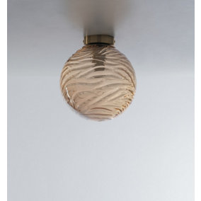 Luminosa Nereide Globe Flush Ceiling Light, Champagne, E27
