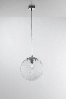 Luminosa Nereide Globe Glass Ceiling Pendant, Clear, E27