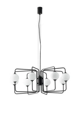 Luminosa Neutron 8 Light Globe Ceiling Pendant, Black Opal, G9