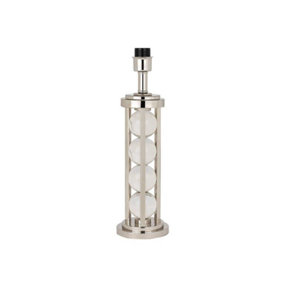 Luminosa Newton 1 Light Table Lamp Polished Nickel Plate, Clear Crystal - Base Only, E27