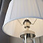 Luminosa Newton 1 Light Table Lamp Polished Nickel Plate, Clear Crystal - Base Only, E27