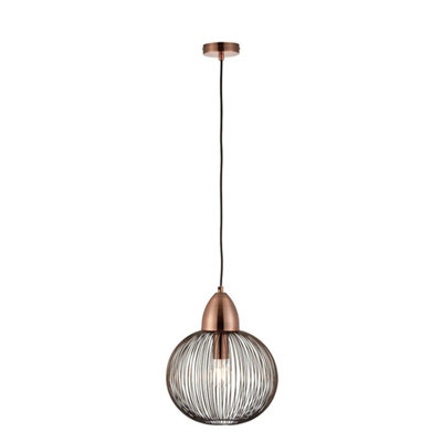 Luminosa Nicola 1 Light Ceiling Wire Pendant Antique Copper, E27