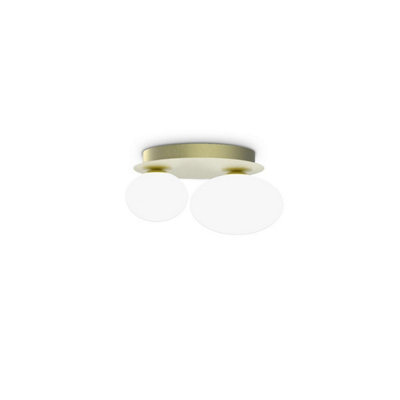 Luminosa Ninfea 2 Light Globe Ceiling Light Brass