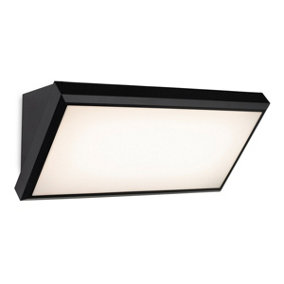 Luminosa Nitro LED Resin Wall Light Black with White Polycarbonate Diffuser IP65