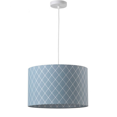 Luminosa Noah Cylindrical Pendant Ceiling Light, Blue