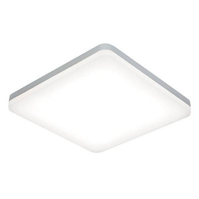 Luminosa Noble Integrated LED 1 Light Bathroom Flush Light Opal, Silver IP44