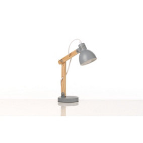 Luminosa Nora Desk Task Lamp, Grey, Wood