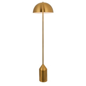 Luminosa Nova Floor Lamp Antique Brass Plate & Gloss White 1 Light IP20 - E27
