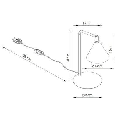 Luminosa Nox Desk Task Lamp Red Ochre 1x E14