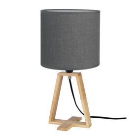 Luminosa Nuts Table Lamp Drum Shade E14 40W Grey