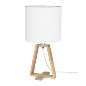 Luminosa Nuts Table Lamp Drum Shade E27 40W White