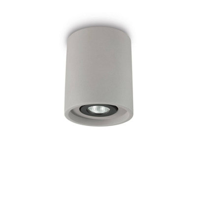 Luminosa Oak 1 Light Round Surface Mounted Downlight Light Grey