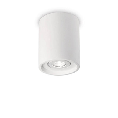 Luminosa Oak 1 Light Round Surface Mounted Downlight White | DIY at B&Q