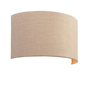 Luminosa Obi 1 Light Up & Down Wall Light Natural Linen Fabric, Cotton, E27