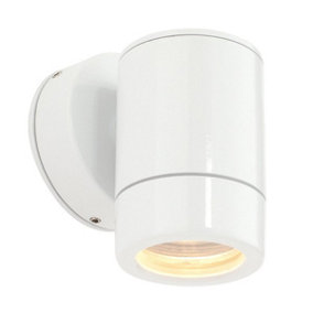 Luminosa Odyssey Outdoor Wall IP65 7W Gloss White Paint & Clear Glass 1 Light Dimmable IP65 - GU10