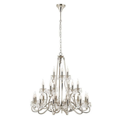 Luminosa Oksana 21 Light Chandelier Polished Nickel Plate Finish, E14