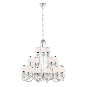 Luminosa Oksana 21 Light Multi Arm Chandelier Polished Nickel Plate Finish, E14