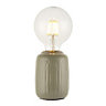 Luminosa Olivia Base Only Table Lamp, Thyme Glaze, Satin Nickel Plate