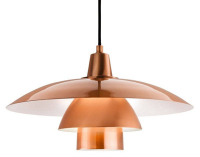 Luminosa Olsen 1 Light Dome Ceiling Pendant Brushed Copper, E27