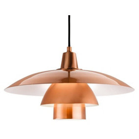 Luminosa Olsen 1 Light Dome Ceiling Pendant Brushed Copper, E27