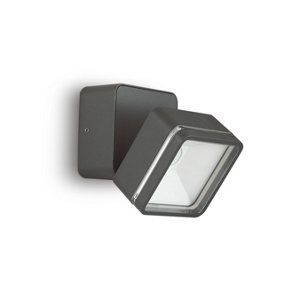 Luminosa Omega Square Single Spotlight Anthracite IP54 4000K