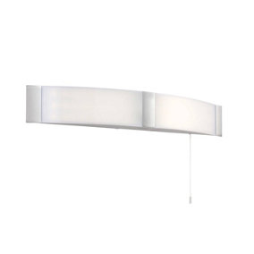 Luminosa Onan Bathroom Wall Light Chrome, Opal White IP44