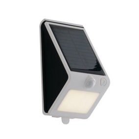 Luminosa Open Outdoor Solar Integrated LED Wall Light, White Black, IP54, 4000K