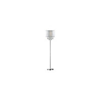 Luminosa Opera 1 Light Floor Lamp Chrome, White, Clear with Crystals and White Shade, E27