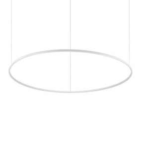 Luminosa Oracle Ring Integrated Led Pendant Ceiling Light White 150cm 3000K