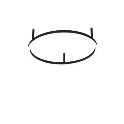 Luminosa Oracle Slim 50cm Non Dim 4000K Round Integrated LED Semi Flush Ceiling Light Black