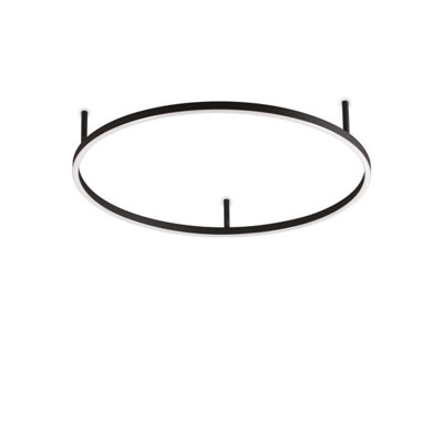 Luminosa Oracle Slim 70cm Non Dim 4000K Round Integrated LED Semi Flush Ceiling Light Black