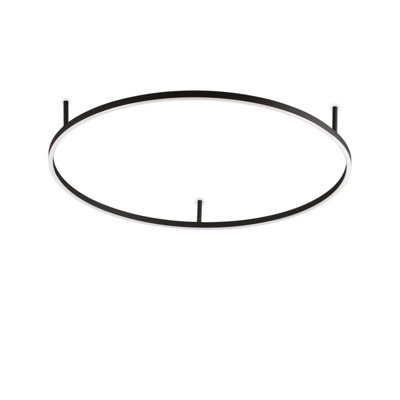 Luminosa Oracle Slim 90cm Non Dim 2700K Round Integrated LED Semi Flush Ceiling Light Black