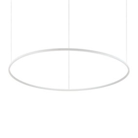 Luminosa ORACLE Slim DALI Dimmable Round 150cm Integrated LED Pendant Ceiling Light White, 3000K