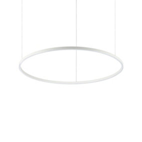Luminosa ORACLE Slim DALI Dimmable Round 90cm Integrated LED Pendant Ceiling Light White, 3000K