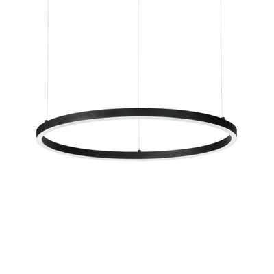 Luminosa ORACLE Slim Non-Dim Round 90cm Integrated LED Pendant Ceiling Light Black, 4000K