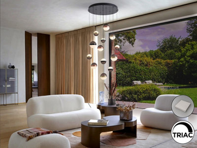 Luminosa Orbes Cluster Pendant Ceiling 13 Light Black, Copper, Brass LED 3000K - UK Stock