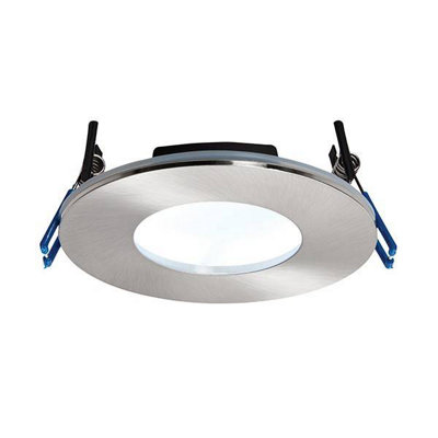 Luminosa Orbitalplus Fire Rated Integrated LED 1 Light Bathroom Recessed Light Satin Nickel Plate IP65