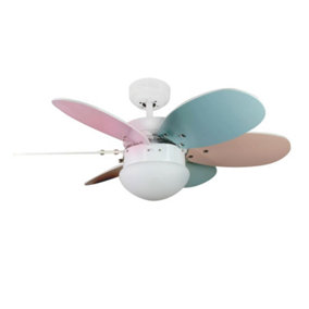 Luminosa Orion 6 Blade AC Ceiling Fan with Light Pastel Multicoloured